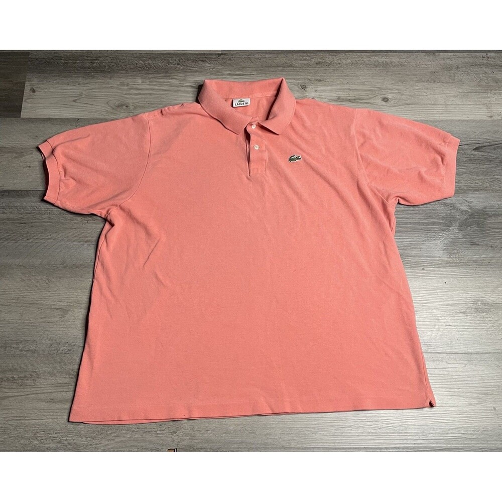 Lacoste Men's Size 9 Polo Shirt Pink Cotton Pique - Fits Like 3XL